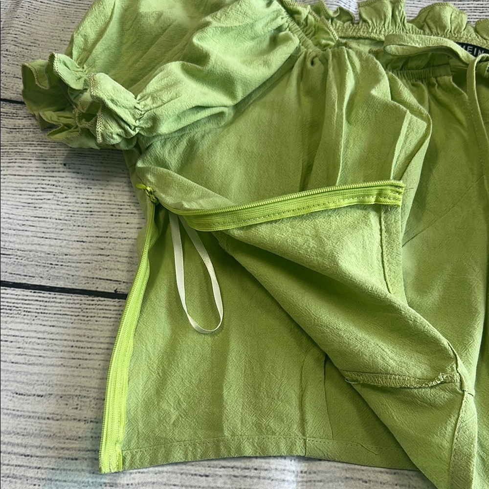 SHEIN Sz XL Off Shoulder Puff Sleeve Ruched Bust Crop Top • NEW! - Picture 7 of 12